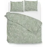 Zo! Home Dekbedovertrek Paisley-di-Lino Moss-Green Katoen-200 x 200 / 220 cm | 2-Persoons