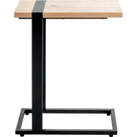 Die Möbelfundgrube bijzettafel, rechthoekig, staalbuis met poedercoating, melaminehars-coating, B 240 x D 490 x H 640 mm, zwart/licht eiken