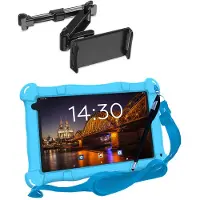 AngelTech OnderwegPakket SLIM – Kindertablet SLIM + Tablethouder - Android 15 -Kindertablet Vanaf 3 Jaar – Kinder Tablet – Kids Tablet - Tablet voor Kinderen - Blauw