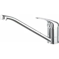 EDM 01156, Standaard, Zilverkleurig, Messing, Greep met hendel, Zelfsluitend, Keramisch