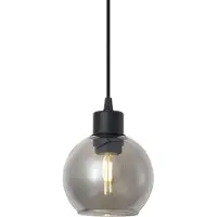 QAZQA Moderne hanglamp zwart met smoke glas voor 1-fase railsysteem - Iconic Lava