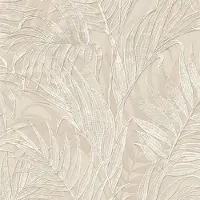 Dutch Wallcoverings - Grace Tropical palm leaf beige - vliesbehang - 10m x 53cm - GR322102