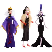 Mattel Disney Princess Toys Villains Multipack met Evil Queen Cruella de Vil & Yzma Fashion Dolls Disney 100 Years of Wonder Collectible