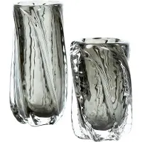 Woood Paragon Handgemaakte Vaas - Glas - Antraciet - 21x13x13