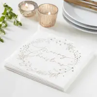 Ginger Ray - Servetten - Kerst Traditioneel - Kerstdeur - rood (16 stuks)