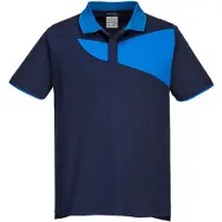 Portwest PW210 PW2 Polo Shirt, korte mouwen, marineblauw/koningsblauw, maat XXXL