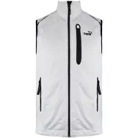 Puma Zip Up Graphic Logo Mouwloos Lichtgrijs Heren Polyester Vest 506813 GREY