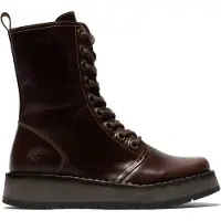 Fly london Dames Bruin RAMI043 Casual Leren Veter Enkellaarsjes