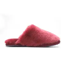 Infinity Leather Dames schapenvacht pantoffels bordeauxrood warme winterbont muiltje - Aurora