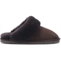Infinity Leather Dames pantoffels van echt schapenvacht, bruin suède - Luna