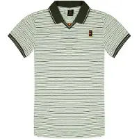Nike Dri-Fit Gestreept Poloshirt Korte Mouw Dames Tennis Sport Top 240723 100