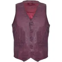 Infinity Leather Bruinen lederen vest formeel traditioneel giletvest