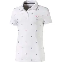 Puma DryCell Ditsy Polo Shirt Korte Mouw Wit Meisjes Top 595453 01