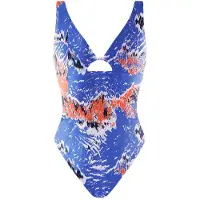 Gymshark Milieuvriendelijk Damesbadpak Blauw/Oranje