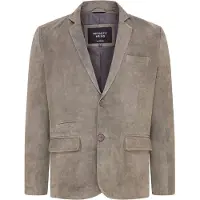 Infinity Leather Heren Grijs Slim Geitensuède Italiaanse Blazer Jas-Somero