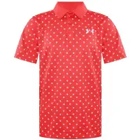 Under Armour Rood/Wit Kinder Poppy Poloshirt met korte mouwen en kraag 1364426 690