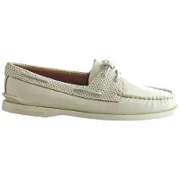 Sperry A/0 2-Eye Pin Perf herenschoenen wit