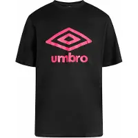 Umbro Groot Logo Heren Zwart/Roze T-Shirt