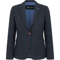 Paul Andrew Marineblauwe tweed blazer met getailleerde pasvorm voor dames