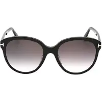 Tom Ford Gradient Smoke Lensed Glanzende zwarte plastic zonnebril