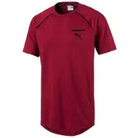 Puma Heren Evolution Core T-Shirt Casual Sport Top Bourgondië 573337 09