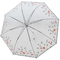 Doppler paraplu Fiber Long AC Transparent Floral Dreams transparant