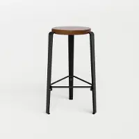 TIPTOE Mi Lou Barkruk - 66 cm Tinted oak | Graphite Black | Triangle