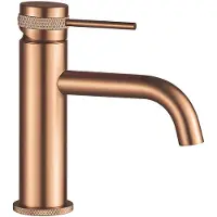 REA Wastafelkraan Lungo Grip Copper Brush Low