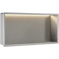 REA Led - Badkamer Inbouwnis - Geborsteld Staal - 10X60X30Cm