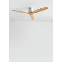 Create - Plafondventilator 40W silent 100% hout (Ø132cm) (ruimtes 10m²-25m²) - Wit / Licht hout - Geen licht - Afstandsbediening - WIND CALM NATURAL WOOD