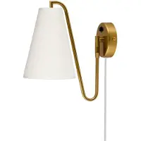 Globen Lighting Lou Wandlamp Wit / Geborsteld Messing - Wandlampen Bouclé White - 733565
