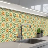 KitchenYeah Keuken achterwand 500x80 cm - Spatscherm zelfklevend Boho - Patronen - Mandala - Bloemen - Muurbeschermer - Spatwand fornuis