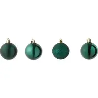 J-Line kerstbal - kunststof - groen - doos van 40