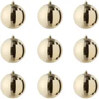 J-Line kerstbal Disco - kunststof - goud - doos van 9