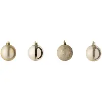 J-Line kerstbal - kunststof - champagne - doos van 40