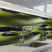 KitchenYeah Keuken achterwand 150x60 cm - Spatscherm zelfklevend Bramen - Bladeren - Tros - Muurbeschermer - Spatwand fornuis