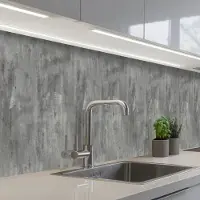 KitchenYeah Keuken achterwand 500x60 cm - Spatscherm zelfklevend Roest - Beton print - Patroon - Muurbeschermer - Spatwand fornuis