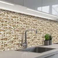 KitchenYeah Keuken achterwand 500x80 cm - Spatscherm zelfklevend Dierenhuid - Reptielen - Bruin - Patronen - Muurbeschermer - Spatwand fornuis