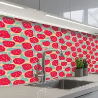KitchenYeah Keuken achterwand 250x80 cm - Spatscherm zelfklevend Appels - Rood - Stippen - Muurbeschermer - Spatwand fornuis