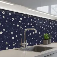 KitchenYeah Keuken achterwand 200x60 cm - Spatscherm zelfklevend Sakura - Bloemen - Japans - Patronen - Muurbeschermer - Spatwand fornuis