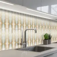 KitchenYeah Keuken achterwand 400x60 cm - Spatscherm zelfklevend Vintage - Jaren 60 - Patronen - Ornament - Muurbeschermer - Spatwand fornuis