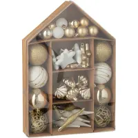 J-Line kerstbal - kunststof - groen/wit - doos van 50
