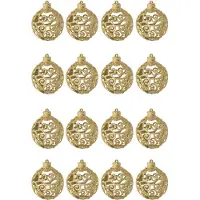 J-Line kerstbal Barok - kunststof - goud - doos van 16