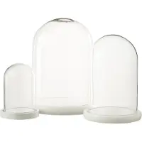 J-Line Decoratieve stolp - glas/hout - wit - large