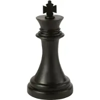 J-Line decoratie Schaakstuk Koning - polyresin - zwart