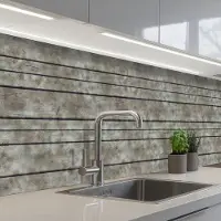 KitchenYeah Keuken achterwand 250x60 cm - Spatscherm zelfklevend Retro - Plank - Patronen - Muurbeschermer - Spatwand fornuis