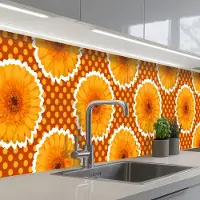 KitchenYeah Keuken achterwand 500x80 cm - Spatscherm zelfklevend Bloemen - Stippen - Vintage - Patroon - Muurbeschermer - Spatwand fornuis