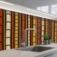 KitchenYeah Keuken achterwand 150x80 cm - Spatscherm zelfklevend Bamboe - Bos - Japans - Patronen - Muurbeschermer - Spatwand fornuis