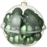 J-Line kerstbal - kunststof - groen - doos van 24
