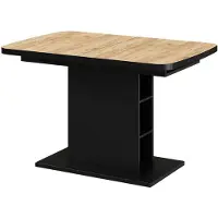 Vicco Eettafel Fenaro, Goudkleurig Eiken/Zwart, 120-160 x 80 cm 2 delen